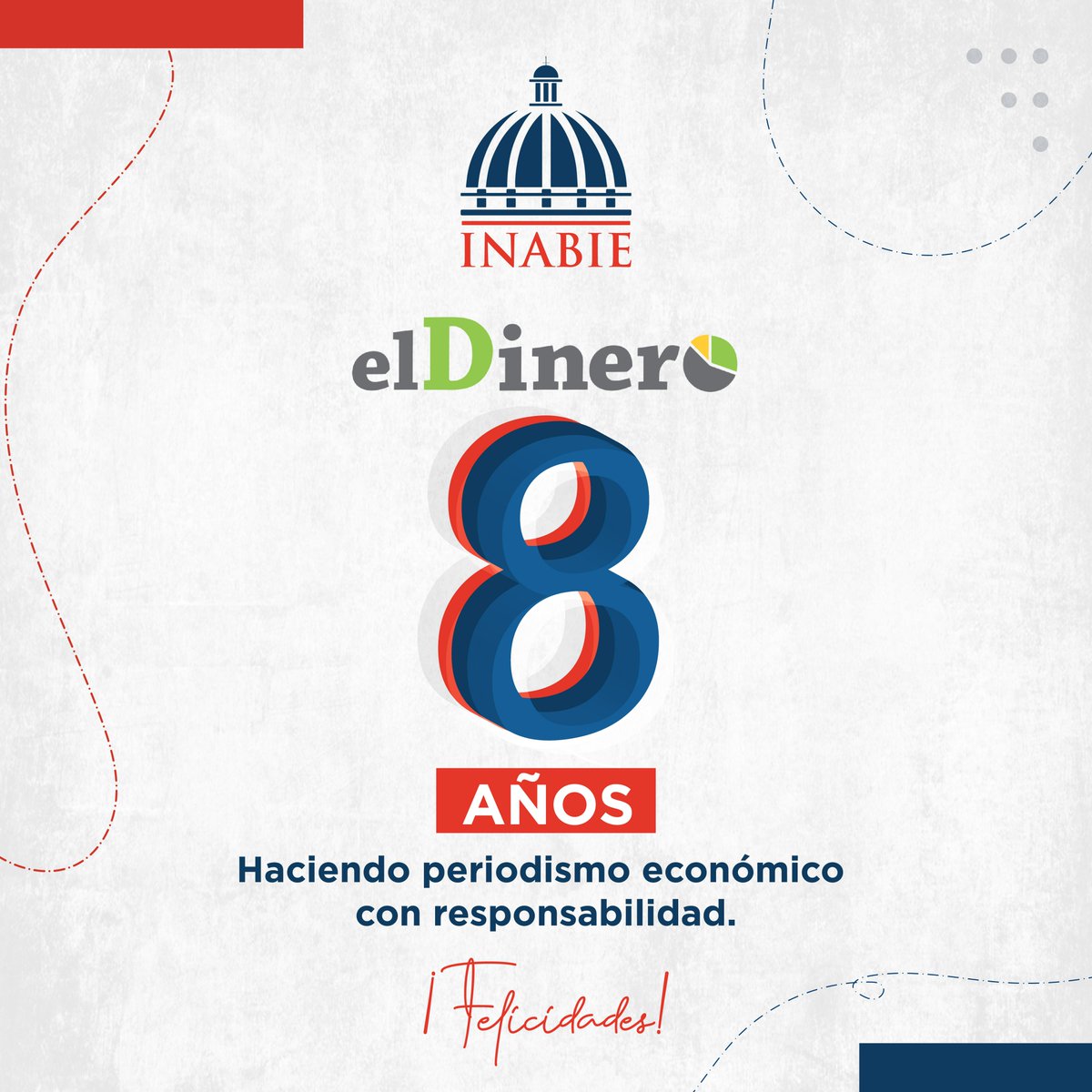 INABIERD's tweet photo. Celebramos junto al periódico @elDineroDO y colaboradores sus 8 años al servicio periodístico dirigido al interés económico de todos los dominicanos y dominicanas, ¡Muchas felicitaciones! 🎉📊
#INABIERD #MásQueAlimentación #ElDineroRD https://t.co/H99RsfAJpC