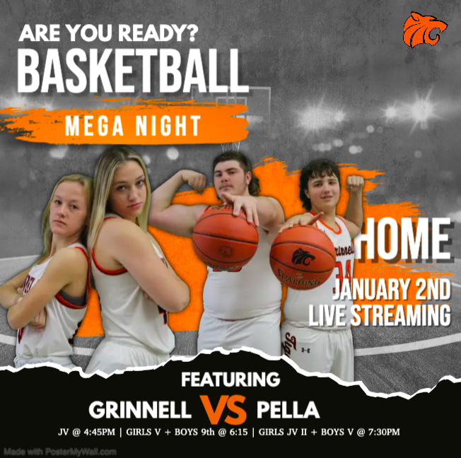 Mega Night vs Pella! 
⌚4:45/6:15/7:30
🖥️tigerslsn.com
📻myiowainfo.com
🖤 Thank our officials, it's Official Appreciation Week!