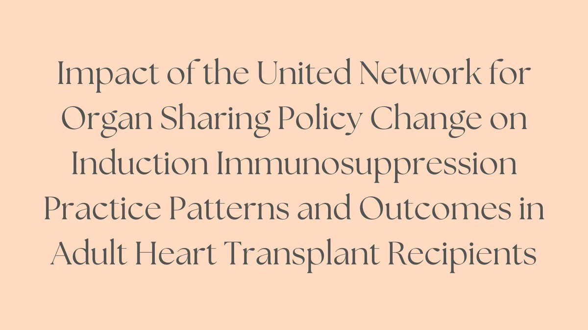 Immunosuppression use &amp; differences between agents in adult heart transplant recipients before and after the UNOS allocation policy change. buff.ly/3vymm0F <a href="/wbaker0621/">William Baker</a> <a href="/Prof_J_NYC/">Doug Jennings, Pharm.D.</a> <a href="/UConnPharmacy/">UConn Pharmacy</a> <a href="/accpcardprn/">ACCP Cardiology PRN</a> @accpimtrprn