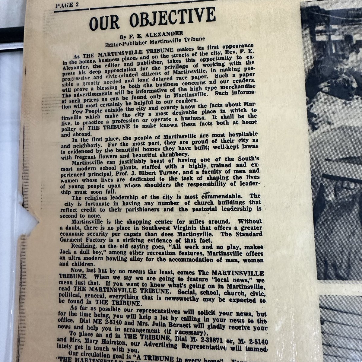 fahi_museum's tweet photo. Did you know there was a Black owned newspaper in Martinsville in the 60’s called The Martinsville Tribune? It focused on the accomplishments of local African Americans. The first issue was published on July 21, 1961 and could be purchased for just .10 cents!#BlackHistoryMonth https://t.co/miDhzjxPqJ