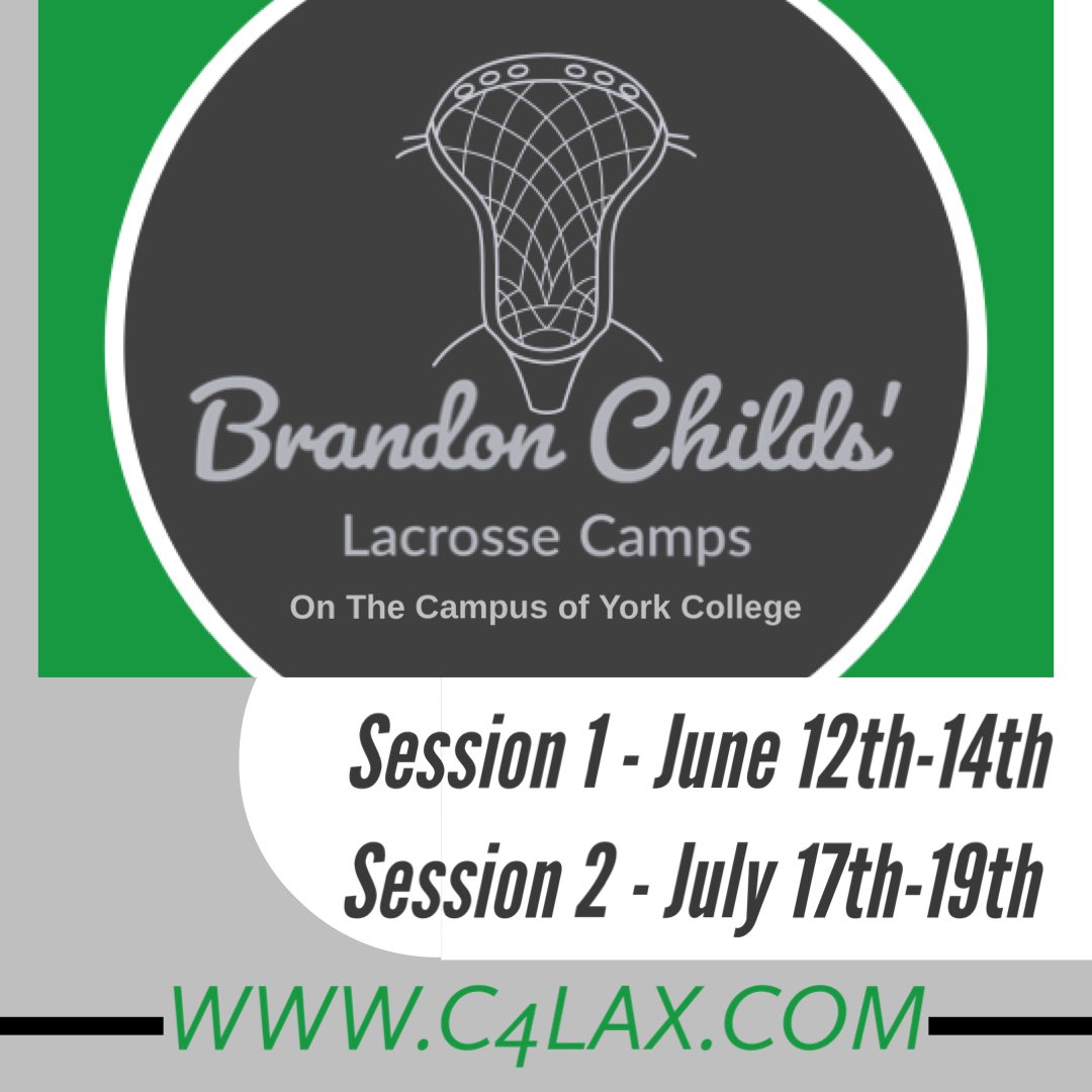 We are back to full day and back on the campus of York College. Join us for year number 12! We are excited to offer 2 full day sessions of our youth lacrosse camp! Visit C4LAX.COM to get registered today!