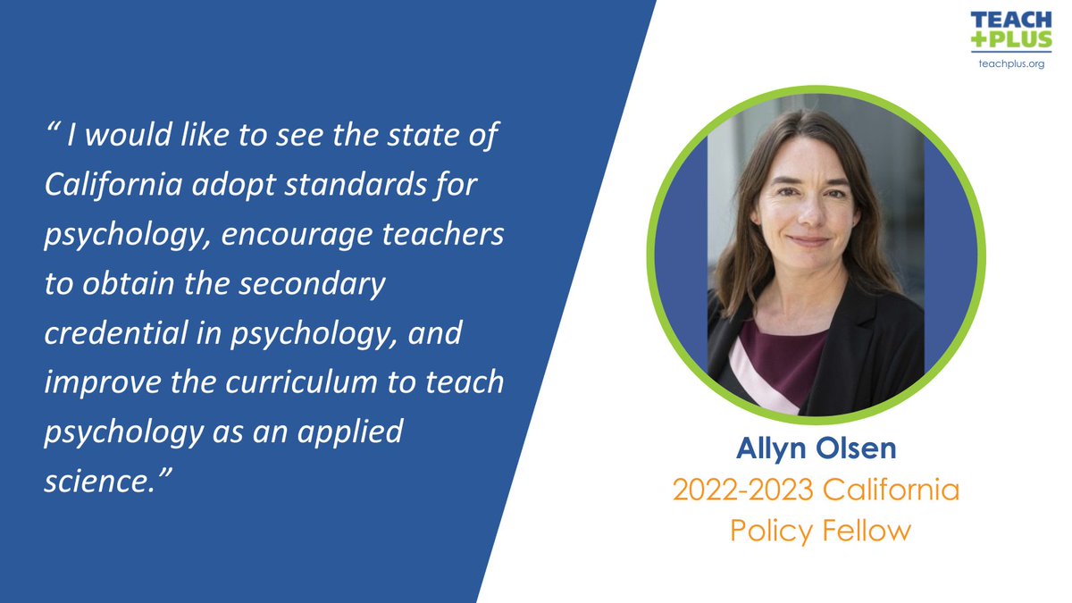 TeachPlusCA's tweet image. Meet our Teach Plus Teacher Leader: Allyn Olsen
#TeachPlus #TeacherLeader