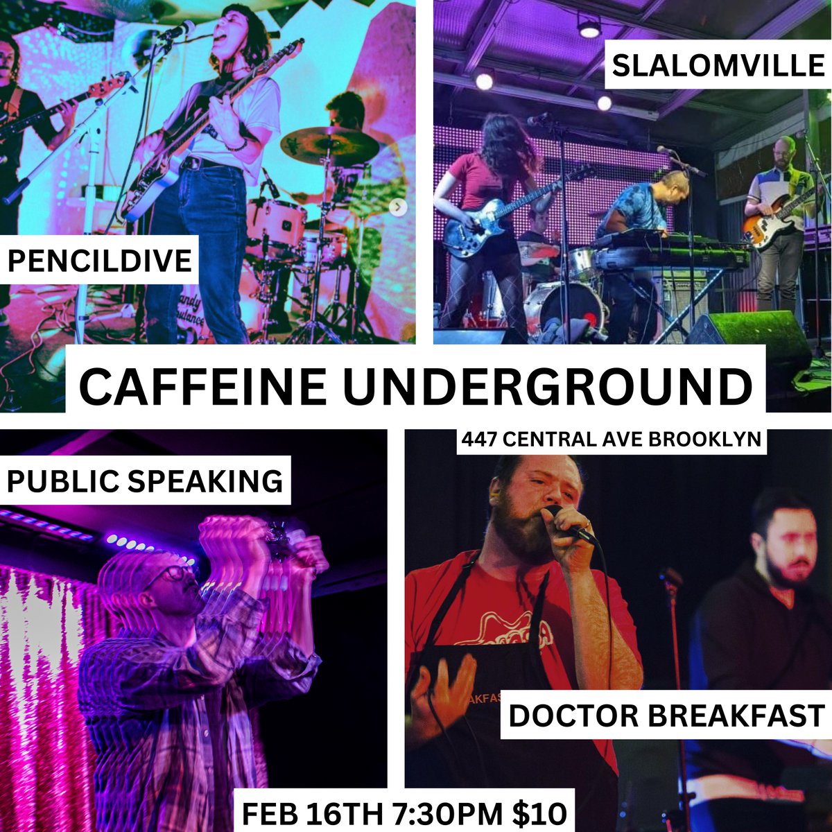 Public Speaking (@pubspeak) on Twitter photo 2 weeks from today at @CaffeineUnder with <a href="/slalomville/">slalomville</a>, Pencildive & Doctor Breakfast. Last time I played in their cozy basement was a magical show. Excited to drink too much coffee and get back to those intimate vibes. #brooklyn #nyc #electronicmusic #experimentalmusic #music 2 weeks from today at @CaffeineUnder with <a href="/slalomville/">slalomville</a>, Pencildive & Doctor Breakfast. Last time I played in their cozy basement was a magical show. Excited to drink too much coffee and get back to those intimate vibes. #brooklyn #nyc #electronicmusic #experimentalmusic #music