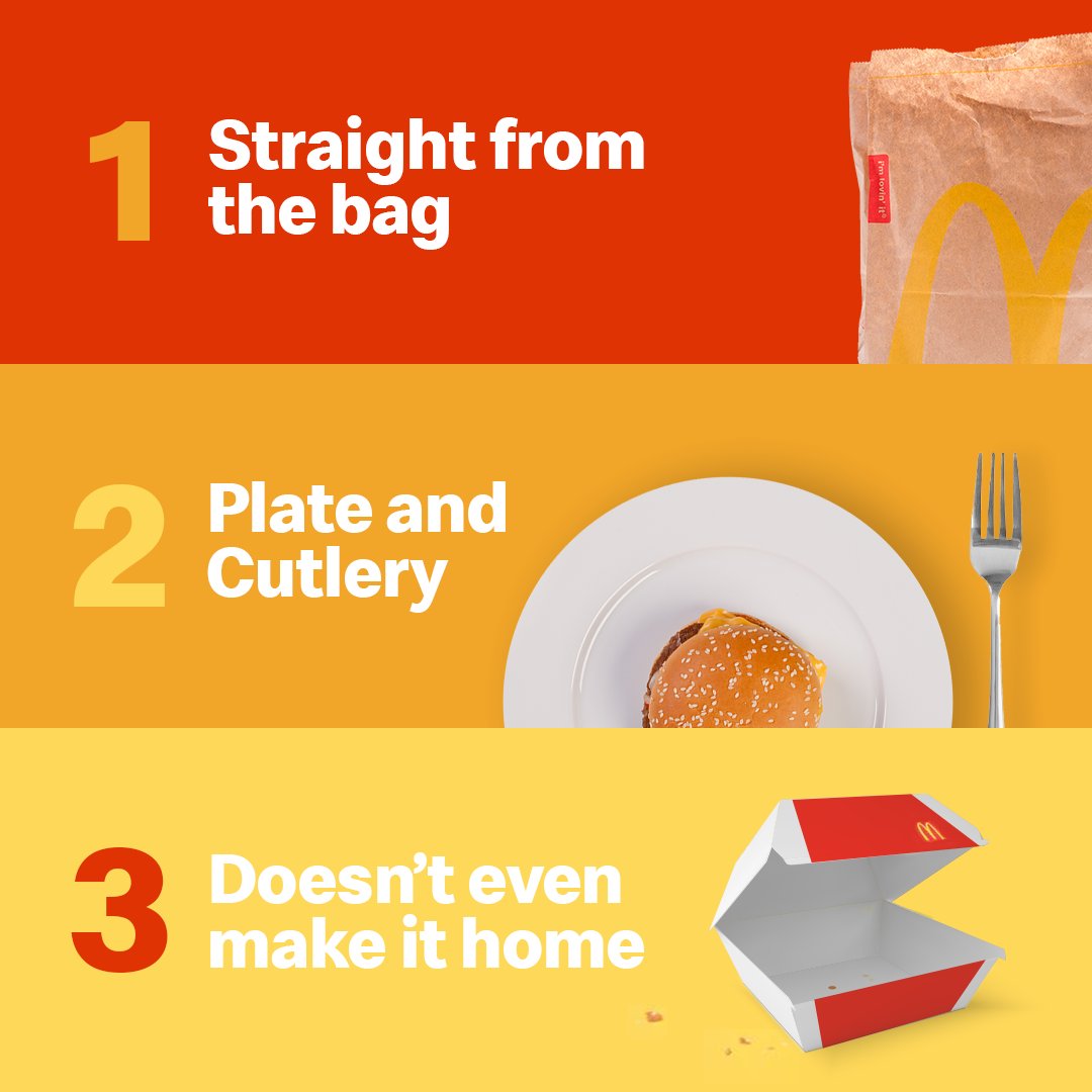 Everyone’s got their version of THE way to eat a McDonald’s, but which are you? 🤔

(Bonus points if you flip the fries into the burger lid 😎)