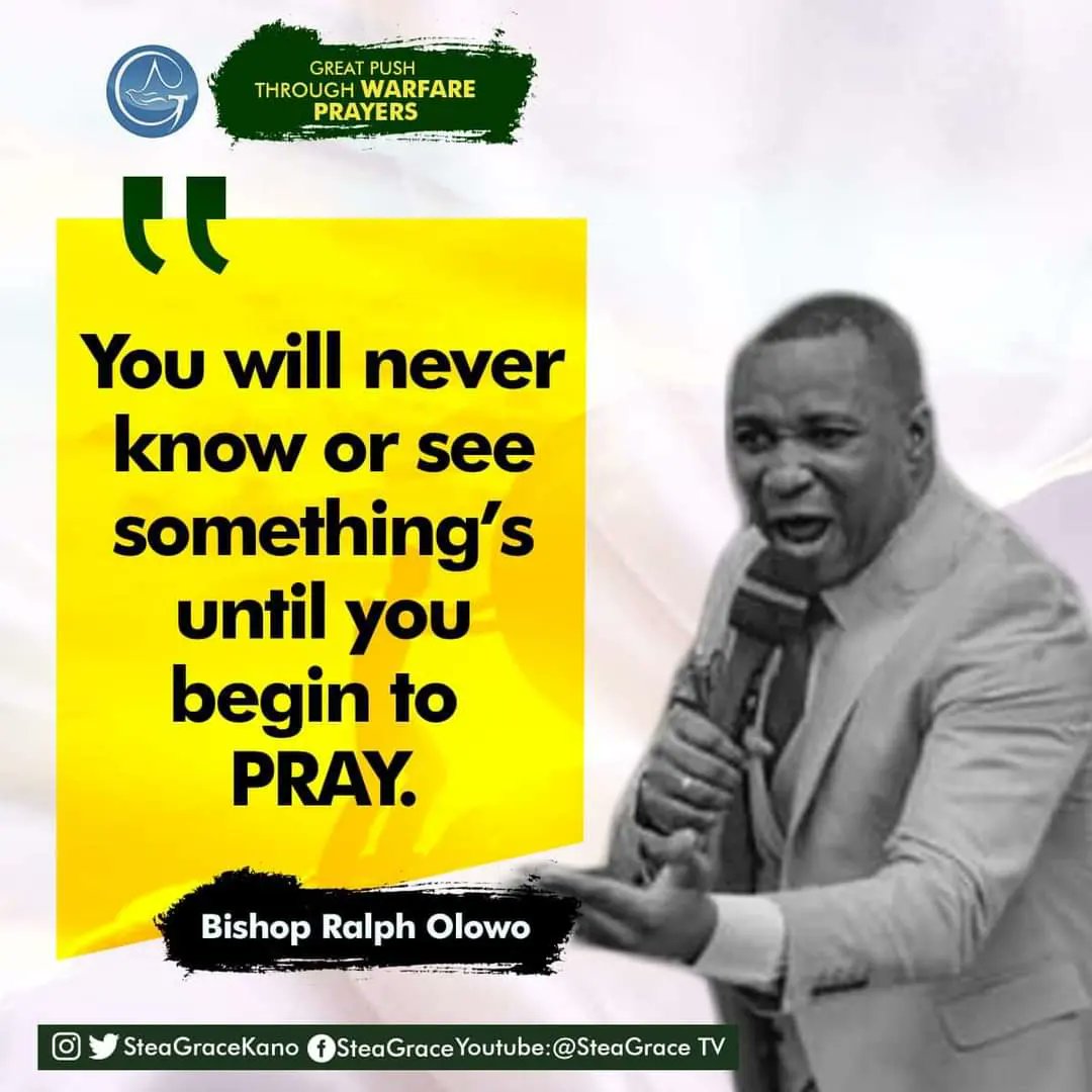 steagracekano's tweet photo. GREAT PUSH THROUGH WARFARE PRAYERS...
LORD, stir up and release in us THE SPIRIT OF GRACE AND SUPPLICATION, In Jesus Christ’s Almighty Name!
@steagracekano
#BishopROOlowo #Stea #GreatPush #Prayers #Prayer #Pray #Retweet https://t.co/0x6apRSYSe
