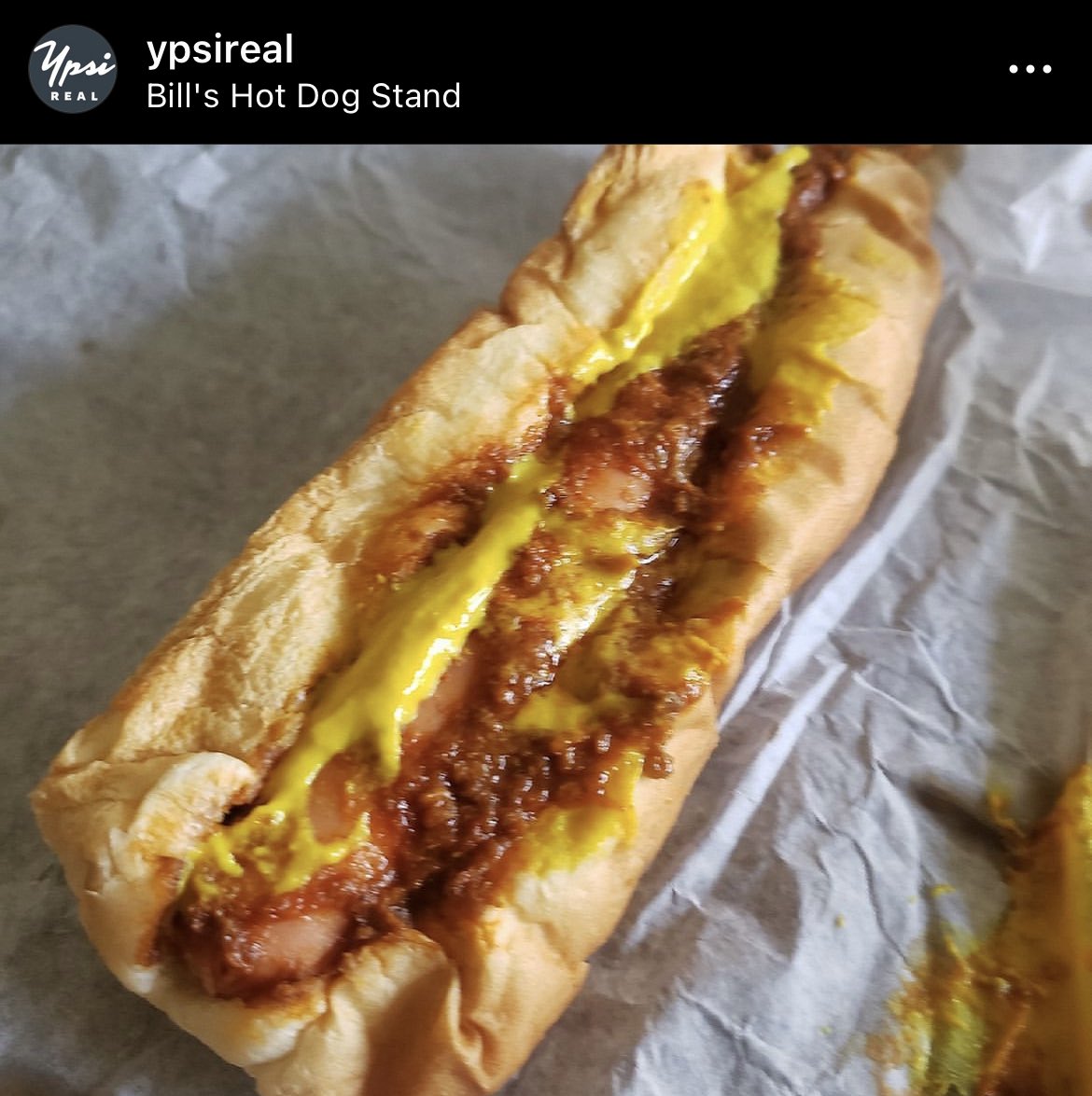 Imma keep it real, Ypsireal… thy is the ugliest fuckin’ hotdog I’ve ever seen lmao. Bill’s is great and their hot dogs are tasty, but this one’s lookin’ R O U G H