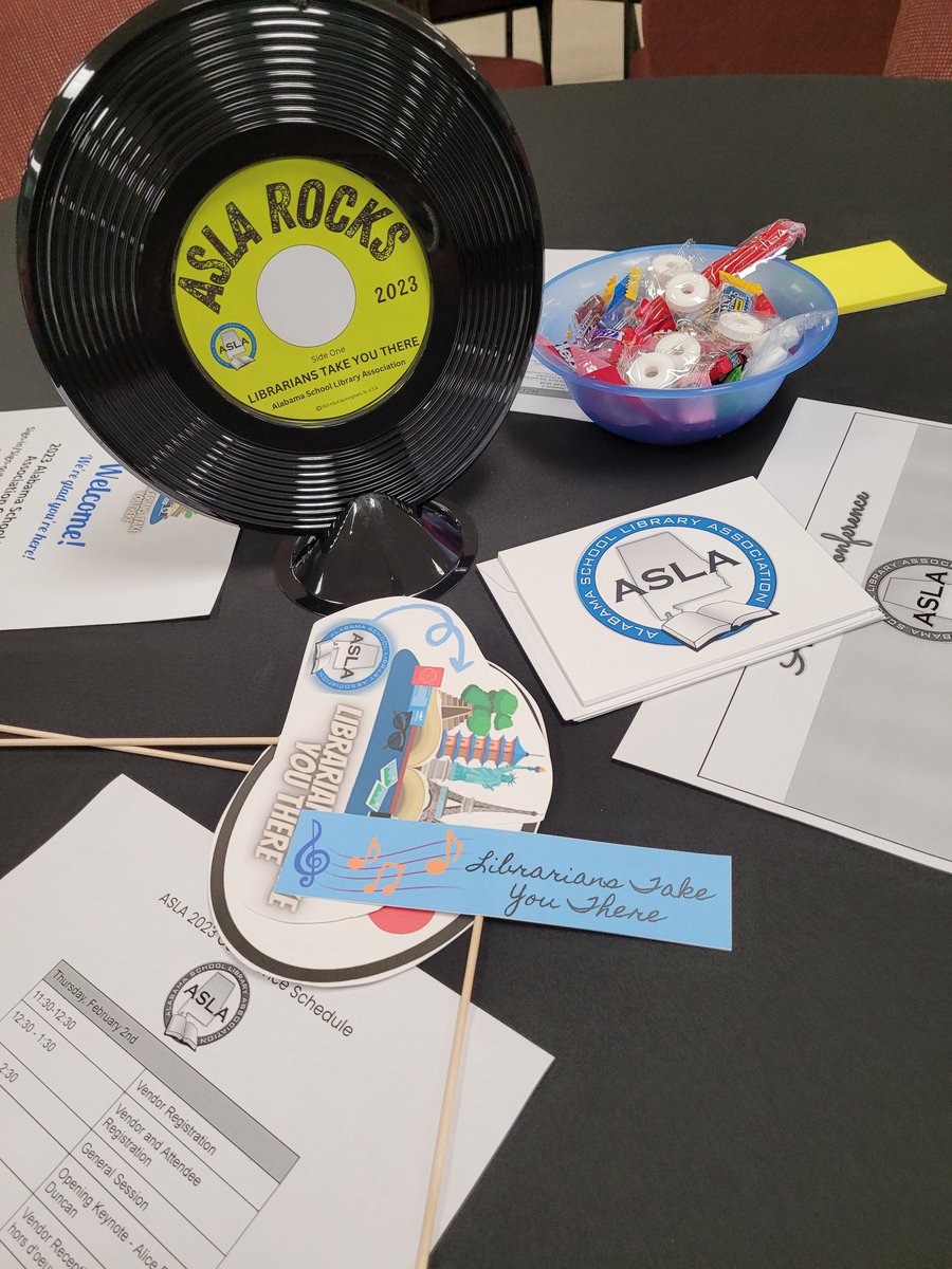 lmsbarnett's tweet image. Getting ready for the Alabama School Librarians Association annual conference! #allibraries #asla23