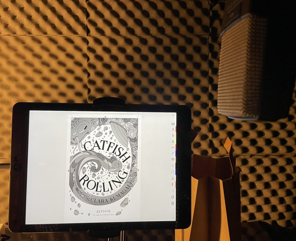 Had loads of fun this week recording this brilliant novel, @ClaraKiyoko’s “Catfish Rolling”. Really moving, based on true events with plenty of magic realism. A page scroller! @WFHowes #audiobook #catfishrolling