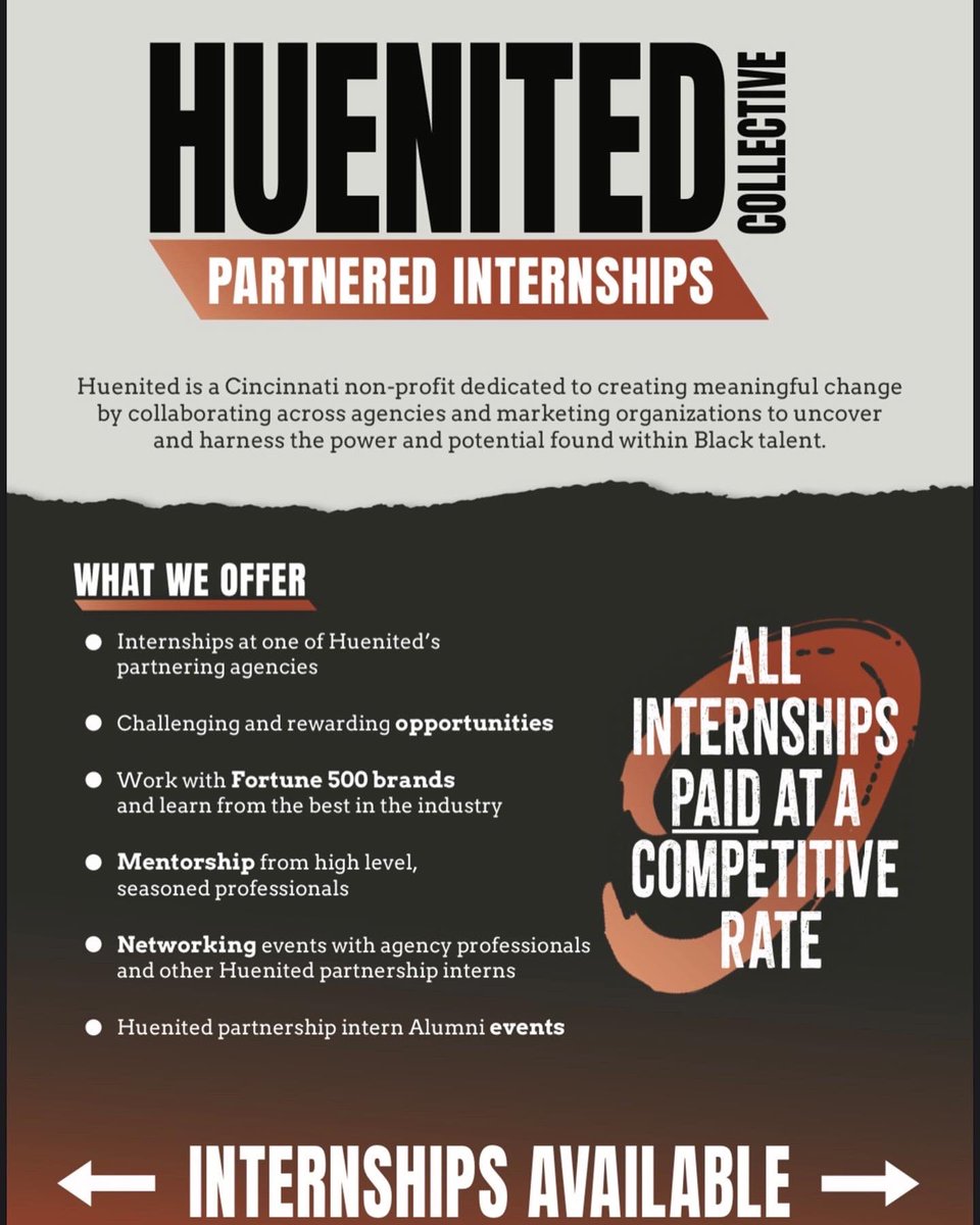 Katalyst_Group's tweet photo. Calling all talented Black creatives in search of more industry related experience to check out our first ever, Huenited Collective Partnered Internship program. Placements are specific to each organization and can be accessed via the QR codes.

#summerinternship #blackcreatives https://t.co/Vch06p3btv