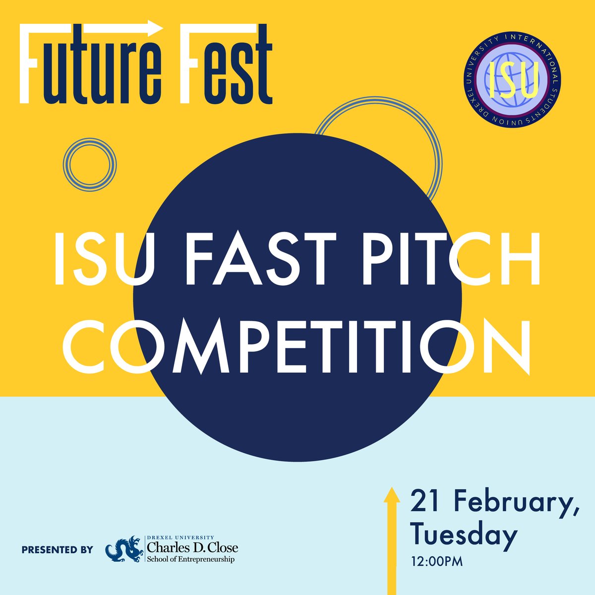 TheCloseSchool's tweet photo. Calling the #Drexel International Student Union!
Do you have an idea for a business, a non-profit or startup? Come pitch your idea during #FutureFest for a chance to win up to $500!
Apply by February 20th at midnight here: https://t.co/yhbo7FrVha
#CloseSchool #Competition https://t.co/SxGtPjI0iz