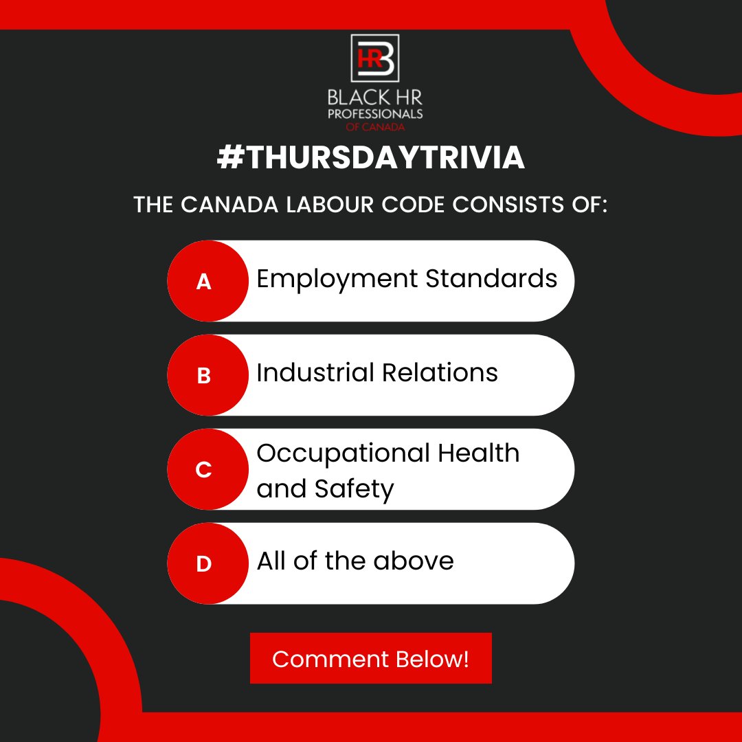Blackhrpc's tweet photo. Care to test your knowledge?
Here is some #ThursdayTrivia for you.
Let us know what you think the correct answer is in the comments!
#blackHRPC #membership #humanresources #hr #nonprofits #blackcanadians #blackbusiness #blacknetwork https://t.co/xzFguvtTjr