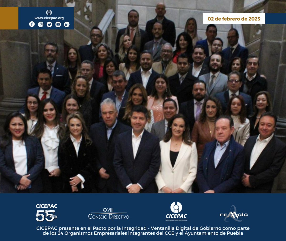 CICEPAC presente en el Pacto por la Integridad - Ventanilla Digital de Gobierno como parte de los 24 Organismos Empresariales integrantes del CCE y el Ayuntamiento de Puebla

#cicepac #femcic #femcicsomostodos #ampi #cmic #canadevi #capac #cudaep #cime #cce #pacto #integridad