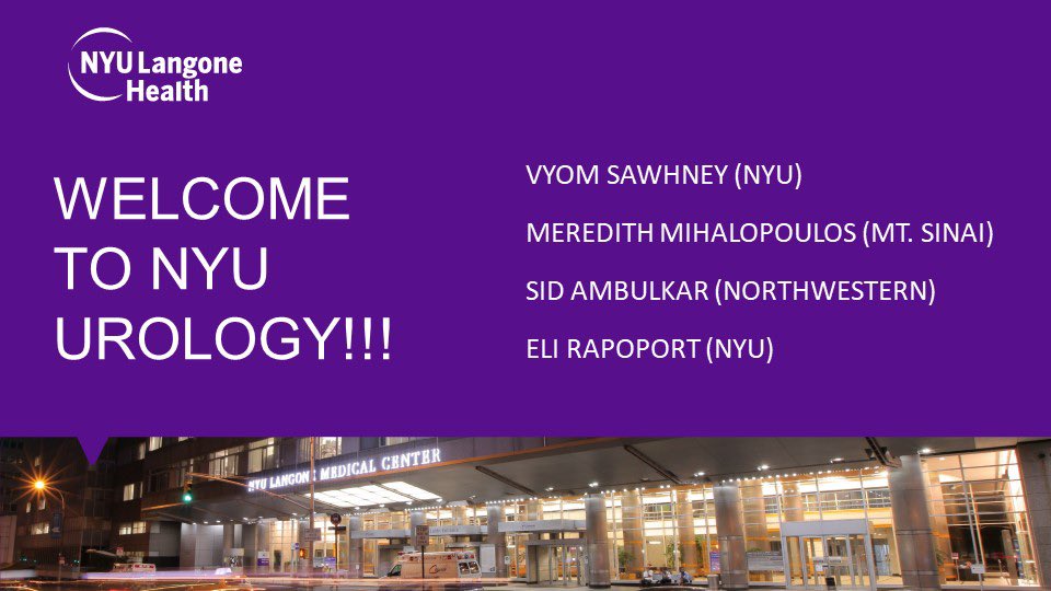 NYU Langone Urology (@nyuurology) on Twitter photo We are so excited to announce our newest <a href="/NYUUrology/">NYU Langone Urology</a> members! Congratulations <a href="/vyomsawhney1120/">Vyom Sawhney, MD, MPH</a>, Meredith Mihalopoulos, <a href="/sidambulkar/">Siddhant Ambulkar, MD</a> & Eli Rapoport! 👏 We are so excited to announce our newest <a href="/NYUUrology/">NYU Langone Urology</a> members! Congratulations <a href="/vyomsawhney1120/">Vyom Sawhney, MD, MPH</a>, Meredith Mihalopoulos, <a href="/sidambulkar/">Siddhant Ambulkar, MD</a> & Eli Rapoport! 👏