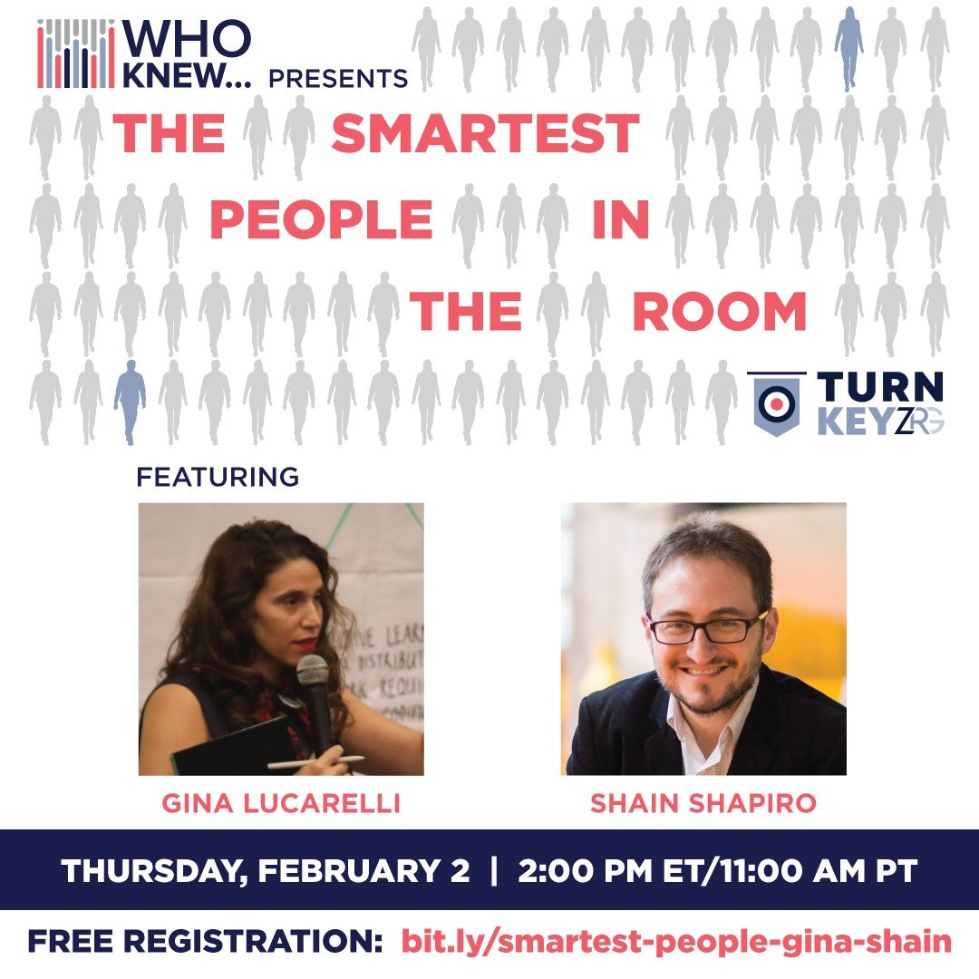 📢Today at 2pm EST
Join <a href="/Gina_labs/">Gina Lucarelli</a> &amp; @shainshapiro for an episode of "WHO KNEW The Smartest People In The Room."

Hear about the <a href="/UNDPAccLabs/">UNDP Accelerator Labs</a> Network, including how we are learning from 🎶music to inspire how we handle #copyright. 

RSVP: bit.ly/smartest-peopl…