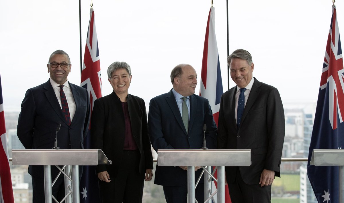 RichardMarlesMP's tweet photo. The Australian and UK defence relationship is underpinned by our shared values, long history and deep connection.

Thank you @BWallaceMP @JamesCleverly for hosting #AUKMIN with @SenatorWong &amp; I.

The last couple of days have been full of great discussion and deep laughter.

1/2 https://t.co/mAVX8Kejn1