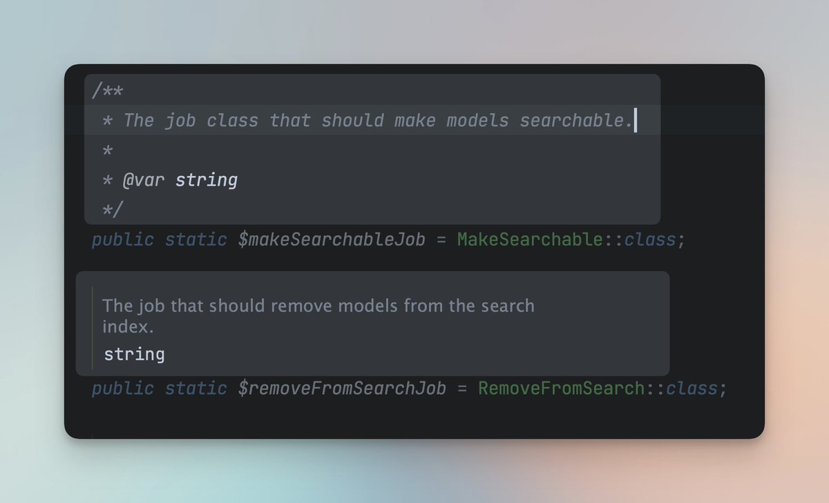 christophrumpel's tweet image. What do you think about the new "rendered view" of DocBlocks in #PhpStorm?

1. is the default DocBlock
2. is the new rendered view

I like it 👍
