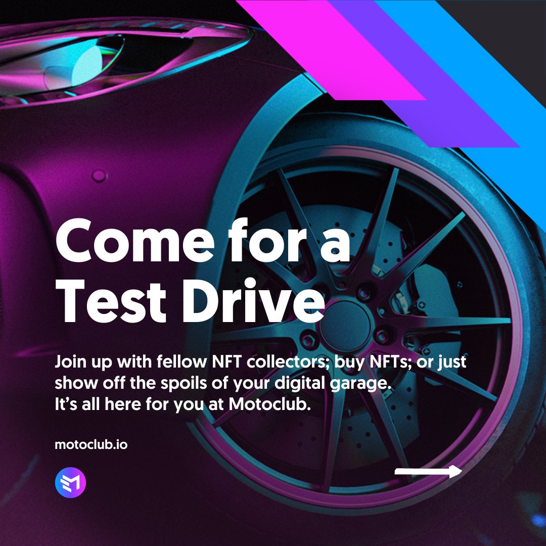 Haven't joined Motoclub yet? What are you waiting for?! 

Grab the keys to your digital garage by purchasing Motoclub's limited edition NFT packs, featuring some of the hottest vehicles around the world! For more information, visit our website: motoclub.io

#cars #nft
