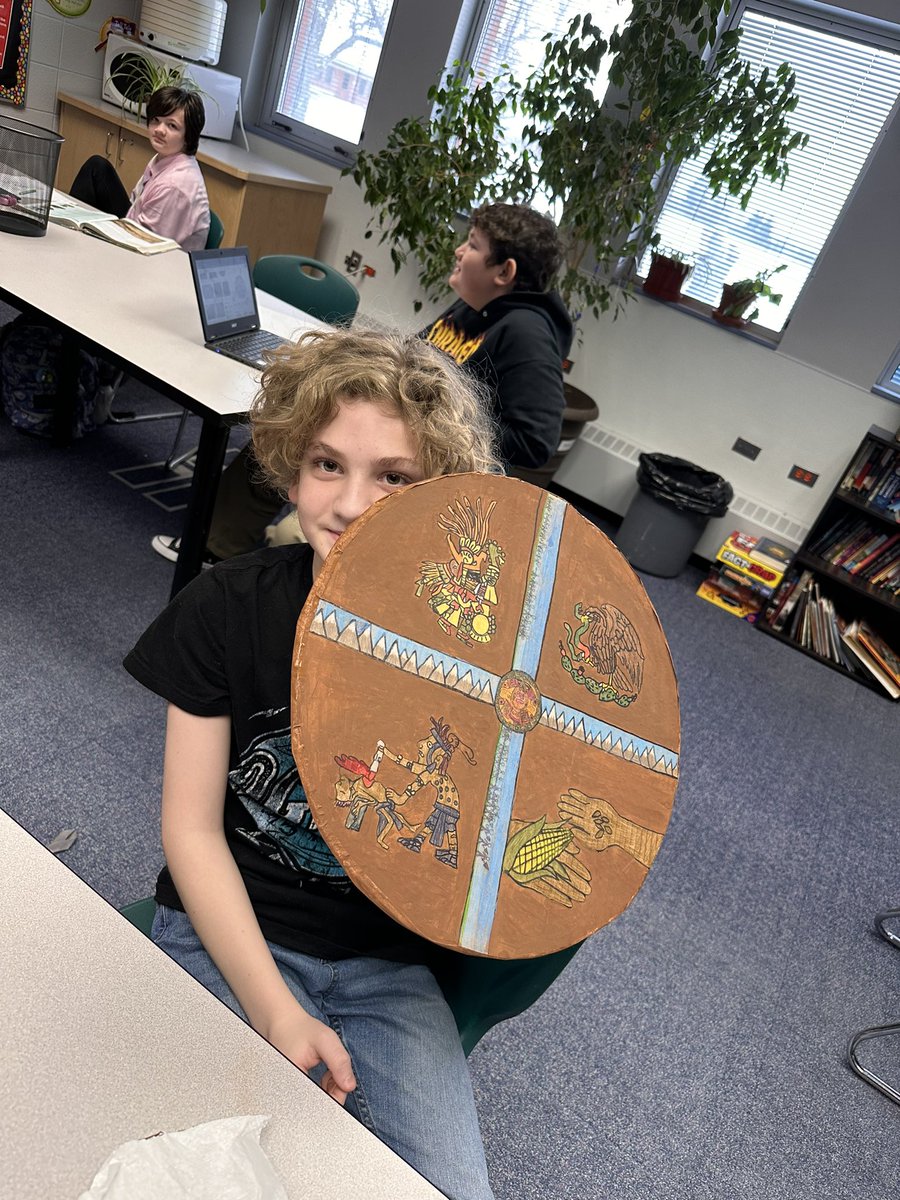 Next level Aztec Shield in #socialstudies 8. Pretty proud of this guy. #teacherlife