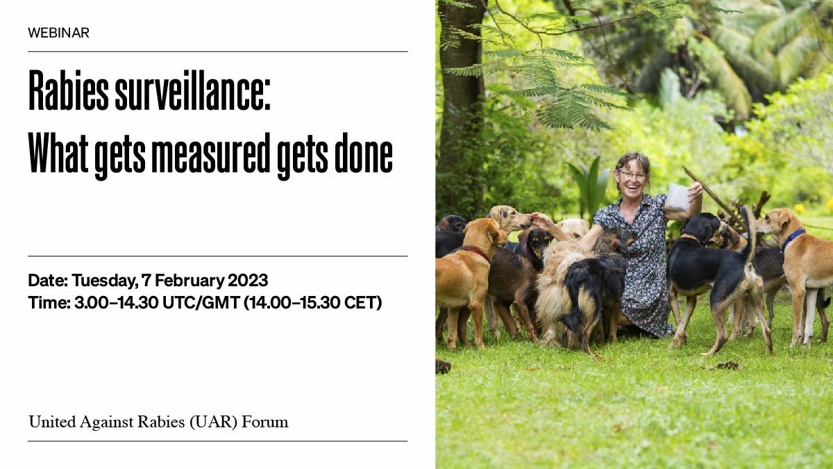 Want to learn about #rabies surveillance from international experts?

Join us at the @UARForum webinar👉 'Rabies surveillance: What gets measured gets done'

📆 Tuesday, Feb 7⏰ 13.00–⁠14.30 UTC/GMT (14.00–⁠15.30 CET) #UnitedAgainstRabies

Register now👇
fao.zoom.us/webinar/regist…