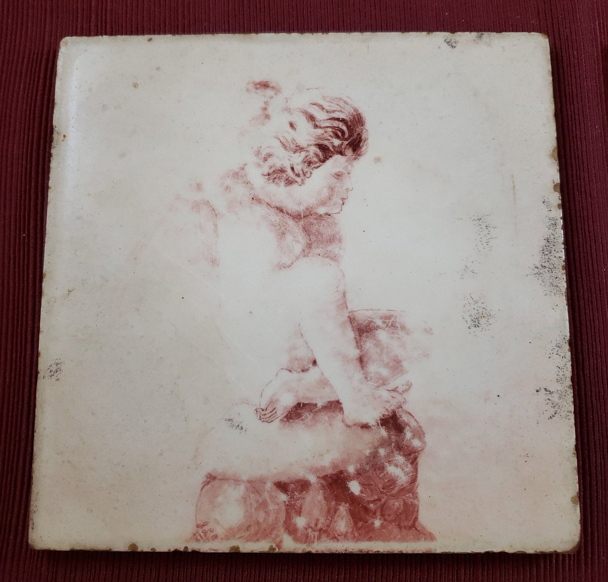 atticesoterica's tweet photo. Pair of Vintage Minton Hollins & Company Hand Painted Rosy Pink and Cream Decorative Tile, Rebecca at the Well, Puck, Works Stoke on Trent https://t.co/wRjlb9xlhA #Curios #Vintage #Collectibles #DecorativeTile https://t.co/r7aZXcjJ74