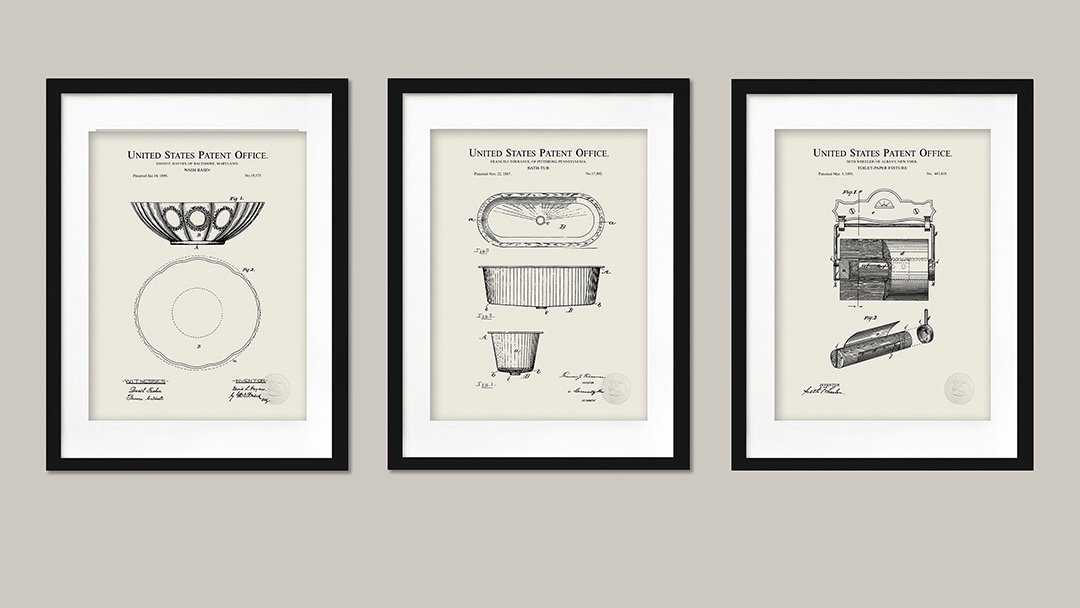 PatentPrintShop's tweet image. Bathroom decor set – 1887-1890 patents
 
Prints of classic (1887-1890) bathroom patents (3 Print Set)
Prints include: 1890 WASH BASIN, 1891 TOILET PAPER FIXTURE, and 1887 BATH TUB
thepatentprintshop.com/product/vintag…
#Spadécor #BathroomWallArt #BathroomDécor #BathroomPrints