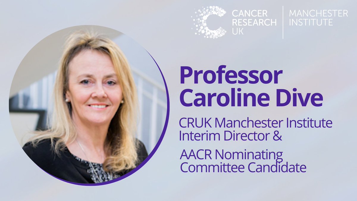 We are proud to announce that our Interim Director, Prof Caroline Dive, has been selected as a candidate for the <a href="/AACR/">AACR</a> Nominating Committee

Find out more here - aacr.org/professionals/… 

#AACR members can cast their votes until the 28th February