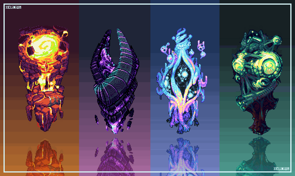 Jaqbix on X: All of the pre hardmode bosses resprited! #terraria #pixelart   / X