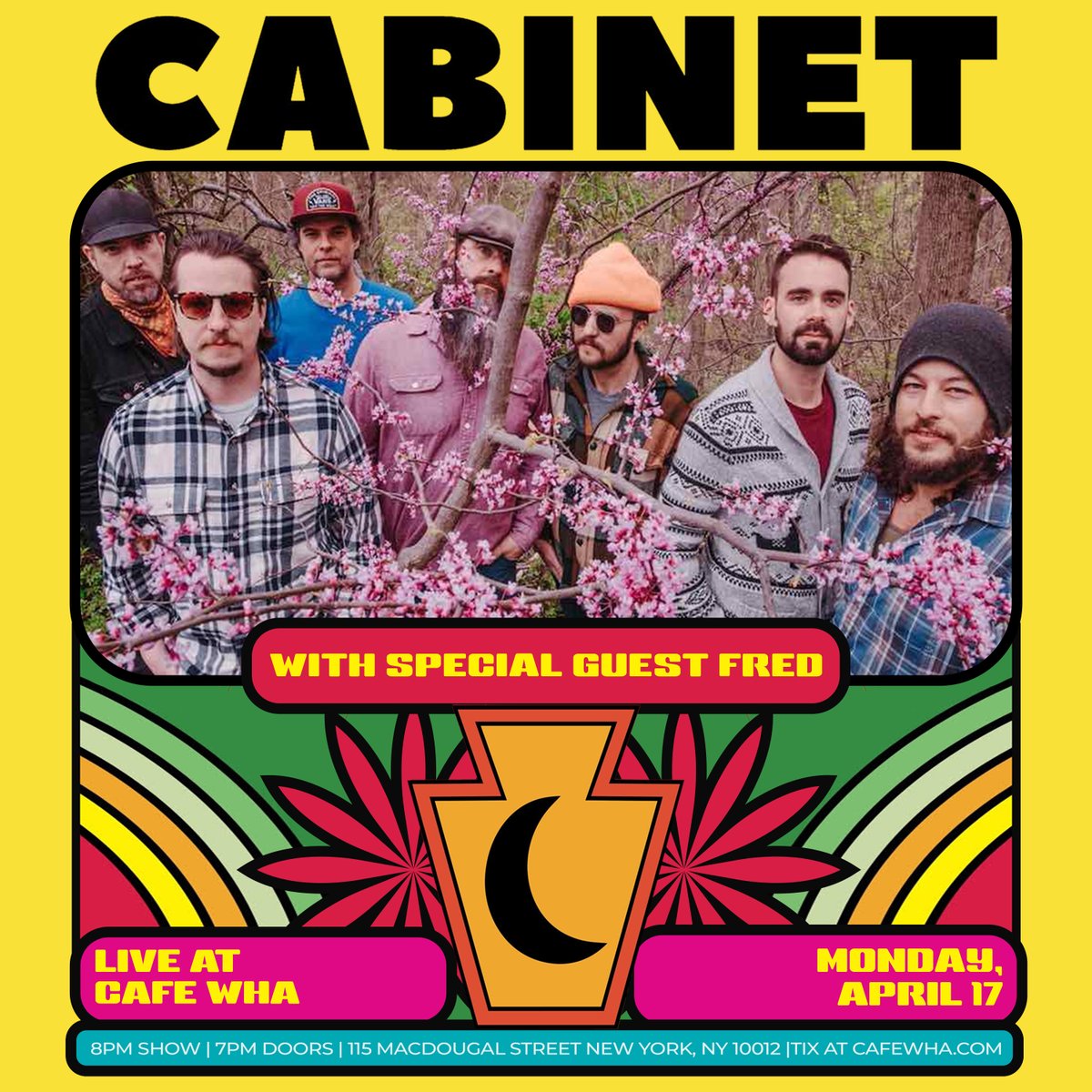 Just Announced | Cabinet | April 13th 🌾
Cabinet wears their influences like badges, honoring the canon of roots, rock, reggae, psychedelia, blues, bluegrass, country, and folk, weaving these sounds into a patchwork Americana quilt.  🛣️🏔️ Tickets on sale now!