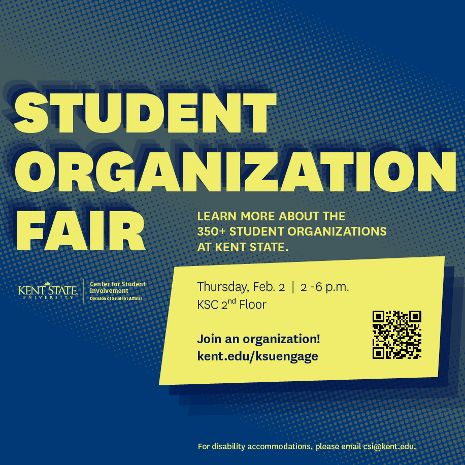 CSIKent's tweet image. Stop by the Student Organization Fair today from 2-6 p.m. to check out the 100s of student organizations we have on campus! And don&apos;t forget to enter the raffle for a chance to win some amazing prizes⚡