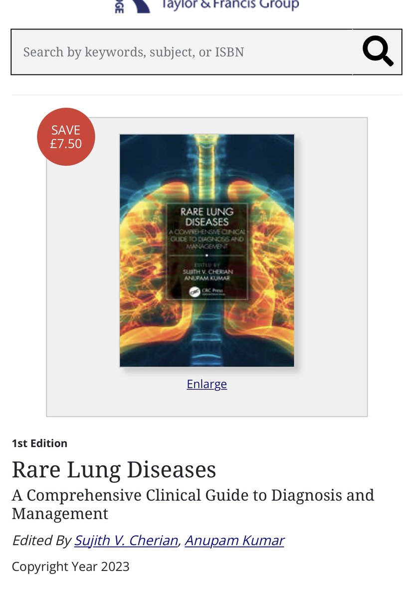 Lung Doc Kumar (@kumaranupammd) on Twitter photo It’s coming! <a href="/CRCPress/">CRC Press</a> <a href="/tandfmedicine/">T&F Medicine & Healthcare</a> <a href="/sujith_cherian/">Sujith Cherian</a> As editors, our 1st edition book-the complete guide to diagnosis, management and rx of rare lung diseases-featuring authors from US and around the world including <a href="/Hananianick/">Nicola A. Hanania</a> <a href="/sfaiz212/">S Faiz</a> It’s coming! <a href="/CRCPress/">CRC Press</a> <a href="/tandfmedicine/">T&F Medicine & Healthcare</a> <a href="/sujith_cherian/">Sujith Cherian</a> As editors, our 1st edition book-the complete guide to diagnosis, management and rx of rare lung diseases-featuring authors from US and around the world including <a href="/Hananianick/">Nicola A. Hanania</a> <a href="/sfaiz212/">S Faiz</a>