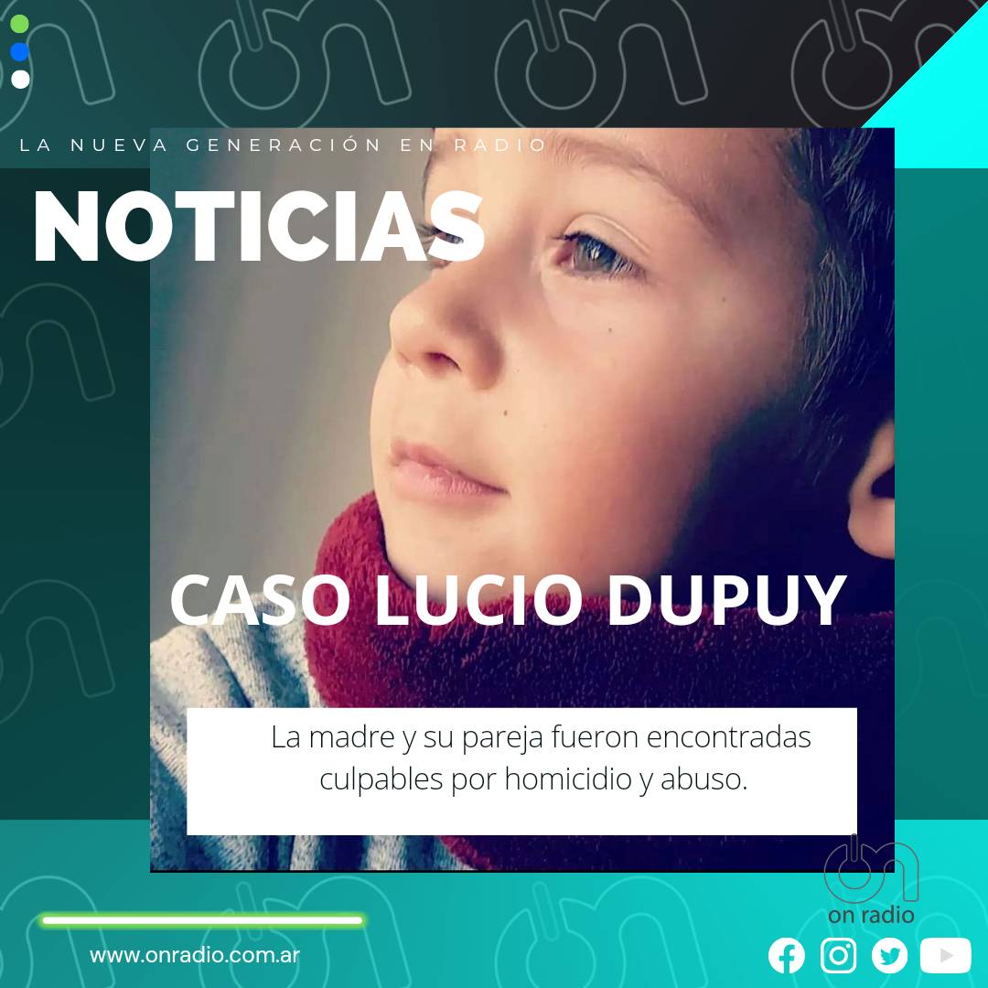 La madre de Lucio Dupuy y su pareja fueron declaradas culpables este mediodía en la ciudad pampeana de Santa Rosa por un tribunal que consideró asesinaron al niño de 5 años .

#OnRadio Seguinos a través de nuestra web bit.ly/EnVivoOnRadio o app 🤳 disponible en PlayStore 📲