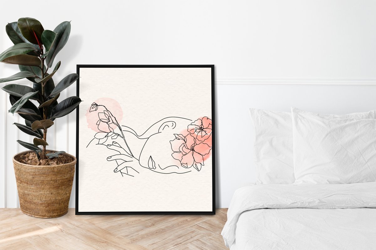 Monoline art is popular! Get this print on your wall now by clicking the link in our bio! #linkinbio #modernart #bohodecor #lineart #bohemianart #nordicart #girlprintable #womanportraitprint #minimaldecor #femaleflowerposter #monolineart #monolinewoman #womanportrait