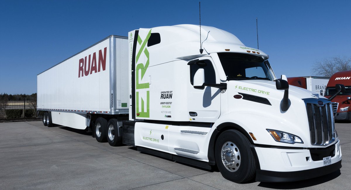 RuanTransport's tweet photo. Check out our latest blog post to read about how Ruan is partnering with Hyliion on a three-week controlled fleet trial of the Hyliion Hypertruck ERX. https://t.co/kDlHtyEzX8 https://t.co/DDhy09dFOZ