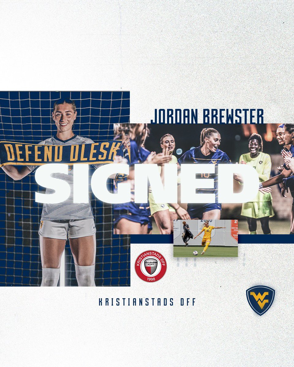 wvuwomenssoccer's tweet photo. 𝙎𝙄𝙂𝙉𝙀𝘿‼️

@jordnbrew is taking her talents overseas and will begin her professional career with @KDFF1998! 👏

🔗 https://t.co/DPo9izZTjv 

#HailWV https://t.co/TLs0pUl6kp