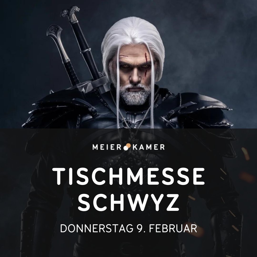 meierkamer_ch's tweet photo. Am Donnerstag, den 9. Februar bist Du eingeladen, die Faszination des legendären Hexers #Geralt of Rivia hautnah zu erleben. Der #SwissWitcher wird zusammen mit Meier &amp; Kamer #Werbefotografie an der #Tischmesse #Schwyz im #Mythen-Forum sein (Tisch 84). Der Eintritt ist frei. https://t.co/patHWiQdOj