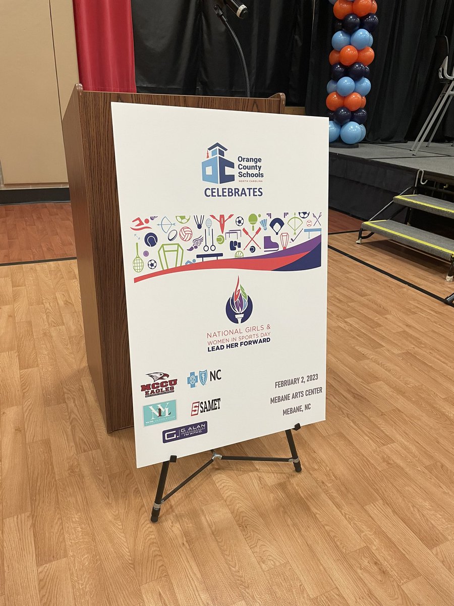 NewsofOrange's tweet image. Very strong Orange County Schools turnout for the National Girls &amp;amp; Women in Sports Day. More than 40 athletes in attendance. @OrangeCoSchools @OCNCGOV @CRidgeAthletic1