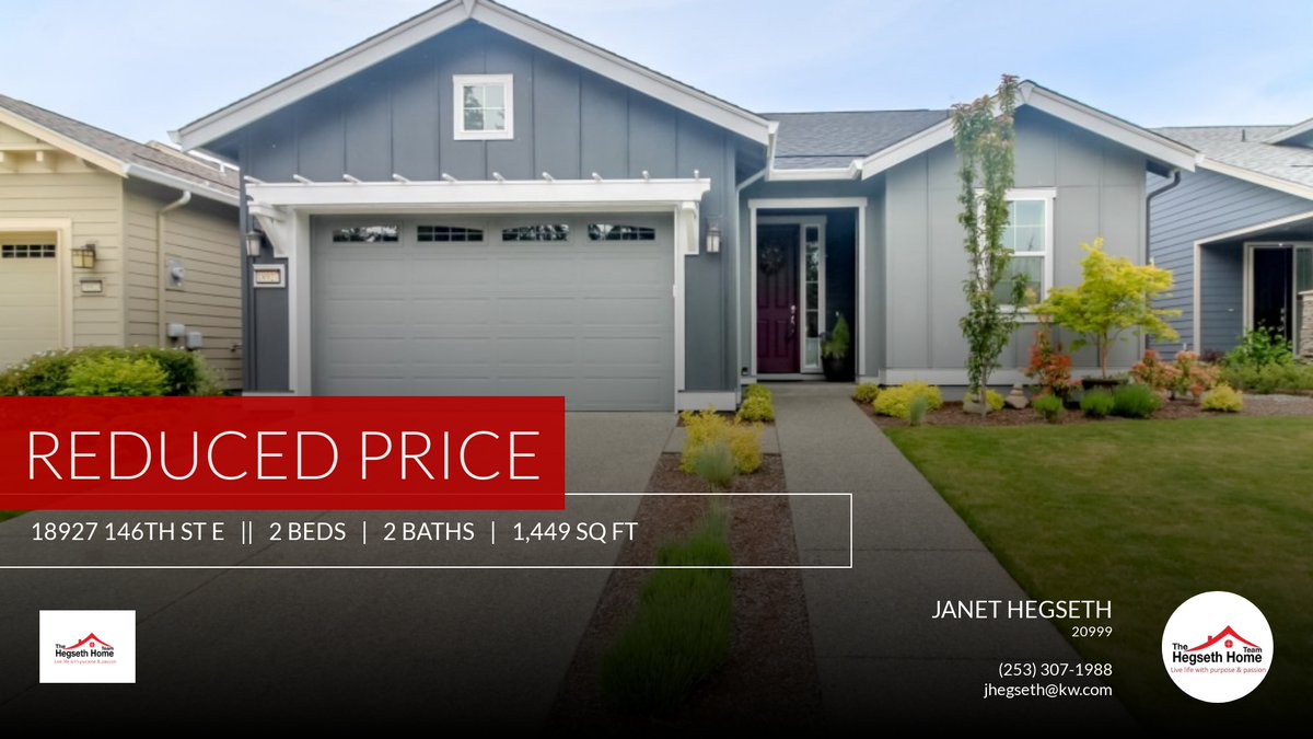jhegseth's tweet photo. 📍 Reduced Price 📍 This recently reduced home at 18927 146th St E in Bonney Lake won't last long, so, don't wait to set up a showing! Reach out here or at (253) 307-1988 for more information!

Living Life with Purpose and Passi... https://t.co/bfIoYlS07a https://t.co/StW2eQD6Bk