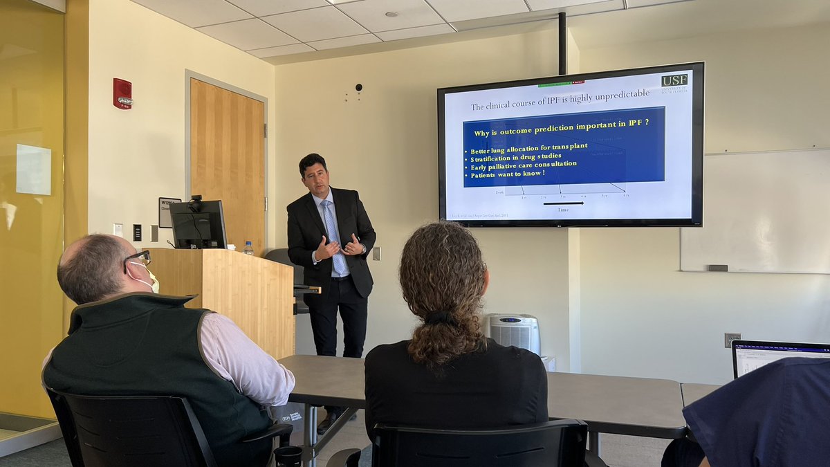 Welcoming a previous @PACCM fellow, now Division Chief, back to #Pittsburgh. Back to where many amazing careers started. Today, @herazo_maya @USouthFlorida gives a tour-de-force of personalized medicine in interstitial lung disease. Welcome back Jose! @PittDeptofMed @Simmons_ILD
