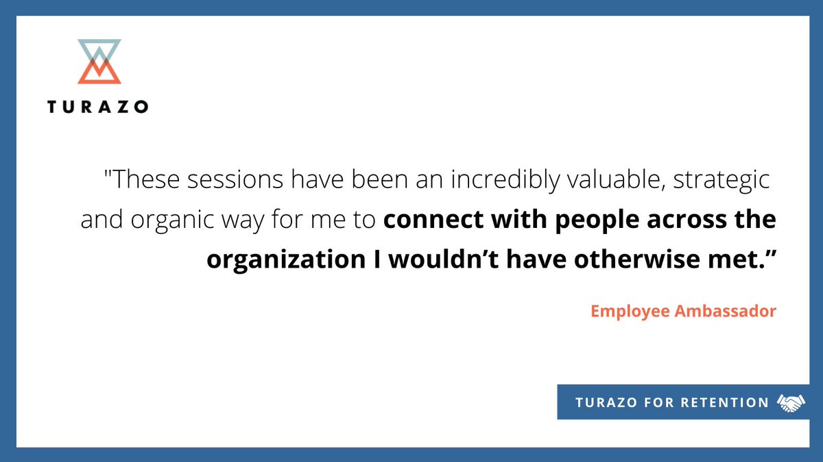 TeamTurazo's tweet photo. Allow your best people to meet across the organization, get inspired about other roles and opportunities, and grow at your company ... instead of jumping.
Help them have the right conversation with the right person at the right moment.
#MentorNetworks #Retention #Movementing https://t.co/5QFaUfGChc