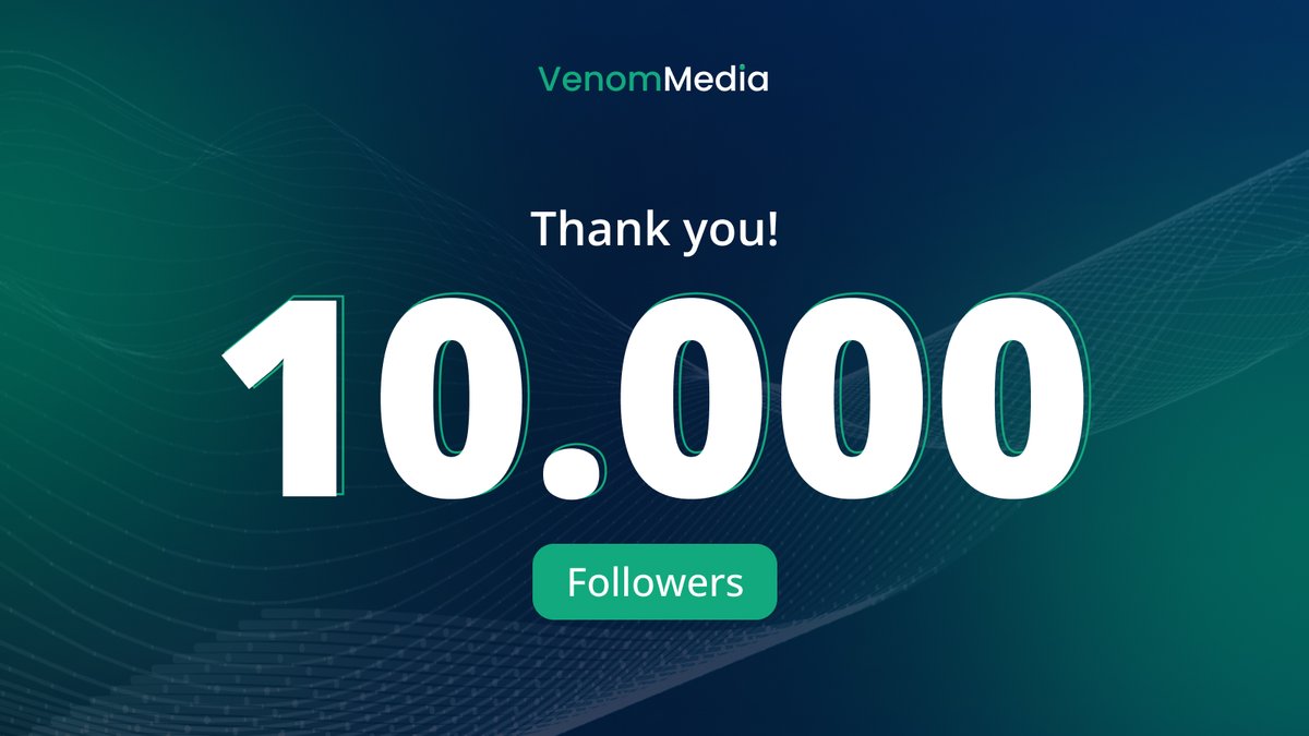 WHAT A DAY!!🚀
Over 10K followers is not something we expected this fast🤯

We’re happy to keep all of you updated on all things venomous🫡

We want you to celebrate with us, so we’ve decided to giveaway $15 to 10 winners💰

1⃣Like &amp; Retweet
2⃣Follow us
3⃣Tag 3 friends

#Giveaway