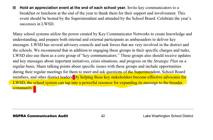RootOutAbleism's tweet photo. @GlennAtkins @juliecbarrett @DivineComity Pg 40-42 of the 90 page document. Now think about the power that gives them and not parent/student. Who are these key communicators, what are there names, what agencies do they work for are they part of #waleg / #waedu / #waospi / #DSHS / #ESD / Courts / media / nonprofits? https://t.co/pft1KKH1Of
