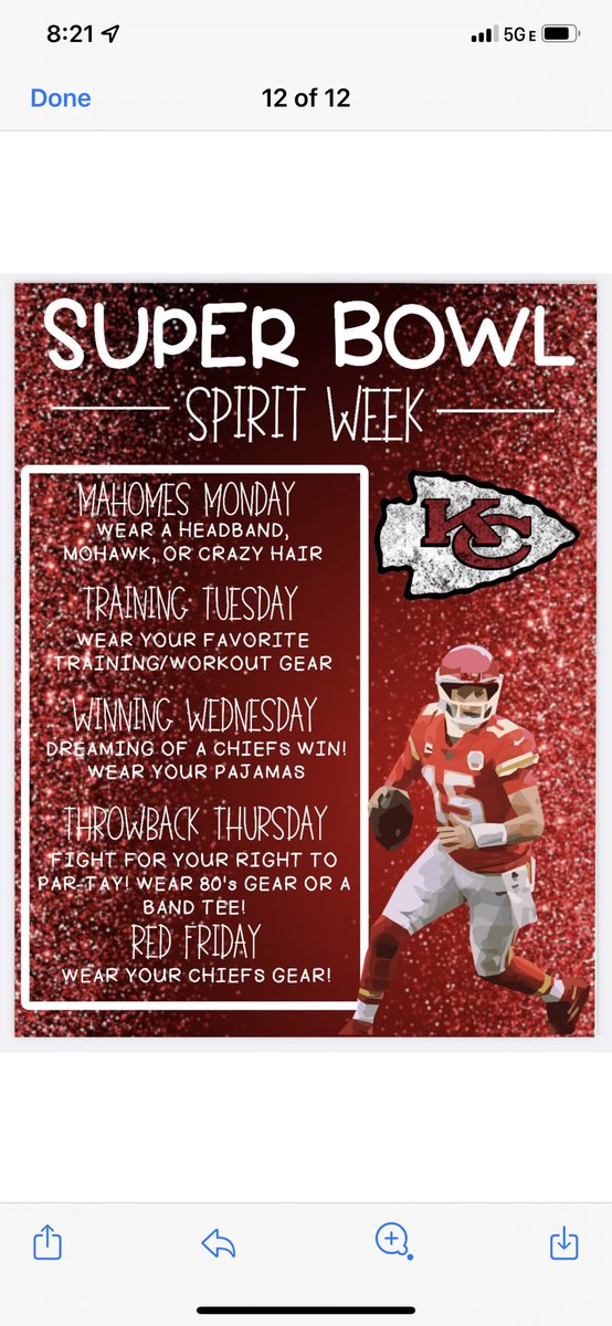 RMS is having a Super Bowl Spirit Week next week (February 6 - 10).  Let’s see some RMS school spirit!
