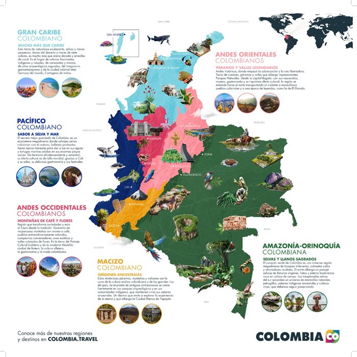 Colombia se posiciona como destino turístico internacional a través de sus 6 regiones turísticas, conoce cuáles son:
. 
.
#Colombia #visitcolombia #turismo #visitcolombia #tourism