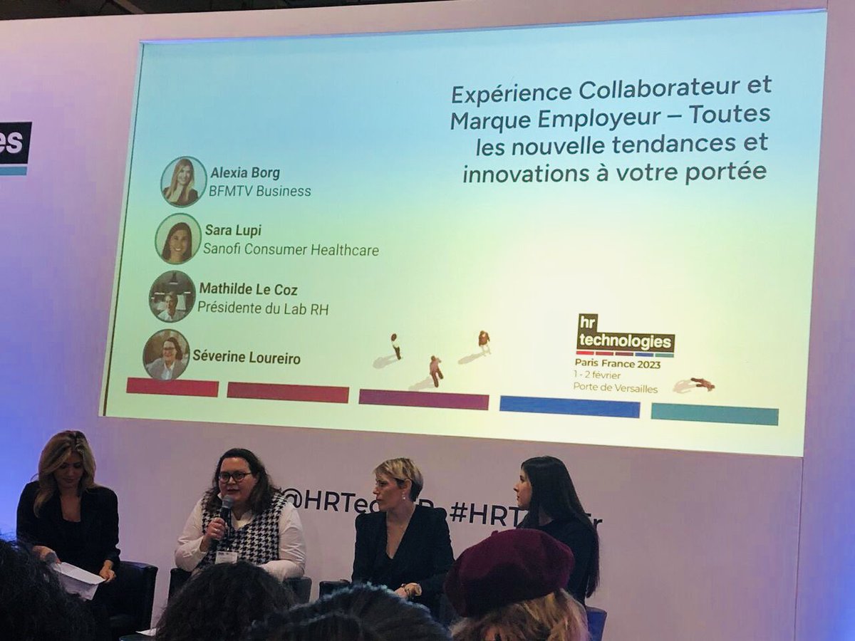 SevLoureiro's tweet image. #hrtechfr on a fait salle comble lors de la table ronde consacrée à la #marqueemployeur avec @CozMathilde Sara Lupi, animée par @AlexiaBorgtv 
@HRTechFR