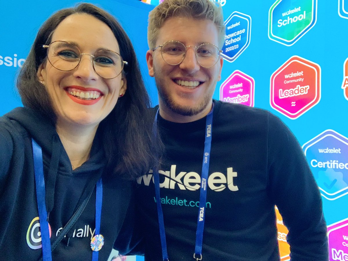So much fun to hang out with James ❤️ @JBDbiz and the @wakelet crew at #TCEA23 🎉🎉🎉 Make sure to check out the amazing integration with @genially ✨✨✨ #BetterTogether
