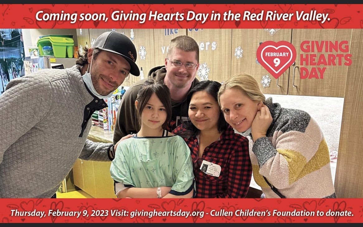 It’s February &amp; you know what that means! 

♥️It’s #GivingHeartsDay ♥️  

Please consider the Cullen Children’s Foundation when you give on February 9th. You can give one of two ways: 
1️⃣ Schedule your gift between now and 2/9
2️⃣ Give on 2/9 givingheartsday.org ♥️ #forthekids