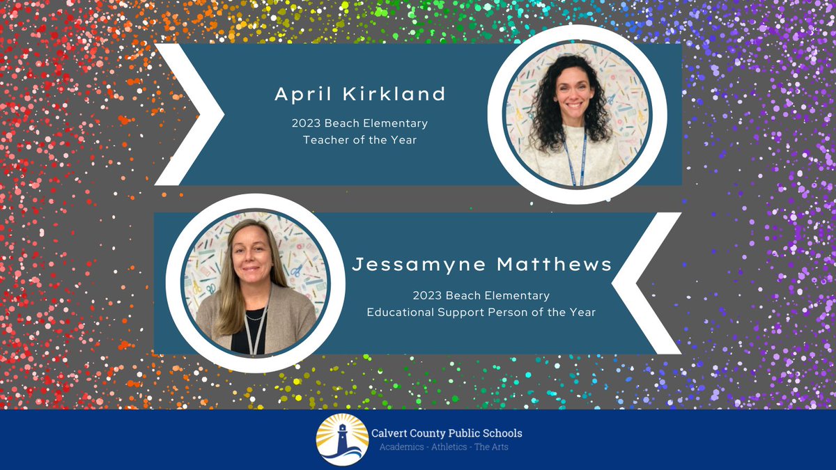 Congratulations to Ms. Kirkland and Ms. Matthews. We appreciate all you do for our students! #CalvertShines <a href="/BeachESCCPS/">Beach ES</a>