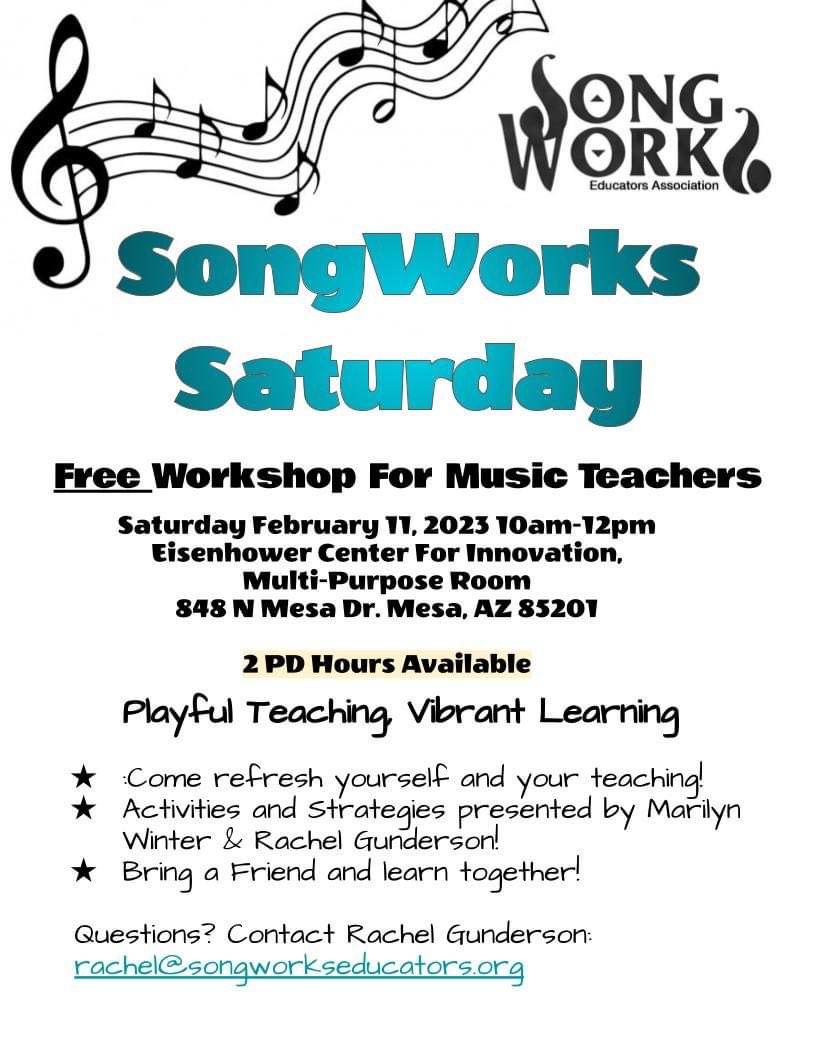 Join us! #SongWorksEd #SongWorksEducators #musiced #musiceducator #musiceducation #arizonaeducators #preschoolmusic #music