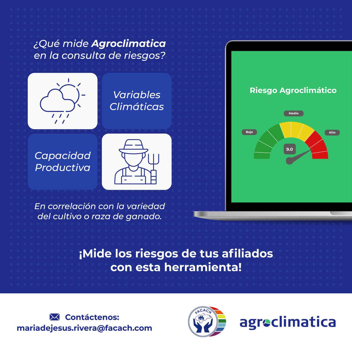 agroclimatica's tweet photo. 🇭🇳 La Federación de Cooperativas de Ahorro y Crédito de Honduras @Facachhn, utiliza #Agroclimatica para identificar y cuantificar los riesgos y oportunidades de los créditos e inversiones agropecuarias de sus cooperativas afiliadas. #ingemanndata #facach #honduras https://t.co/q9B0xlofzA