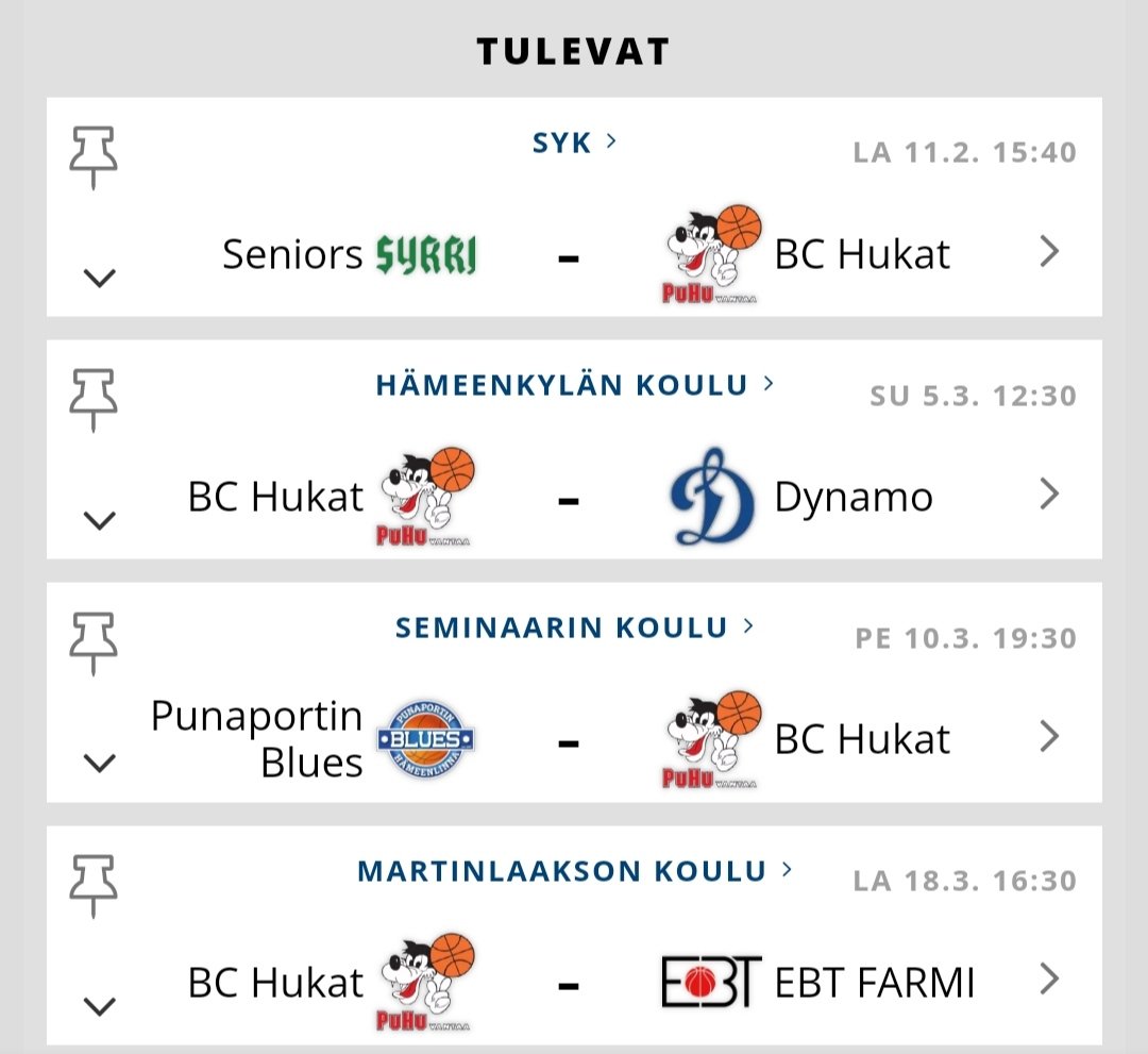 MarkoLouevuo's tweet image. BC Hukat: sarjataulukko ja tulevat #koris #pussihukat #m3d 
tulospalvelu.basket.fi/team/636/info